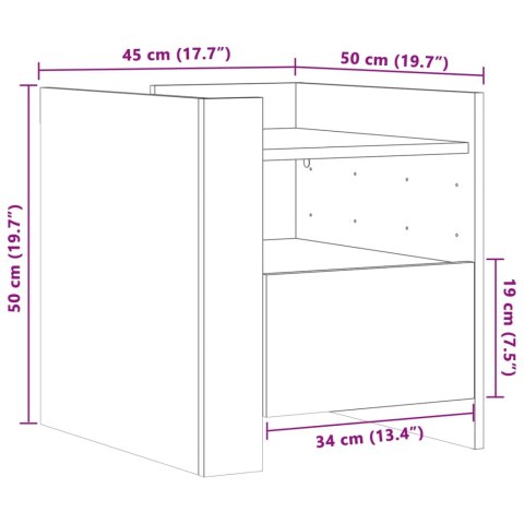 Szafka nocna, biała, 45x50x50 cm, materiał drewnopochodny Lumarko!