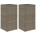 Donice ogrodowe, 2 szt., szare, 40x40x80 cm, rattan PE Lumarko!