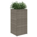 Donice ogrodowe, 2 szt., szare, 40x40x80 cm, rattan PE Lumarko!