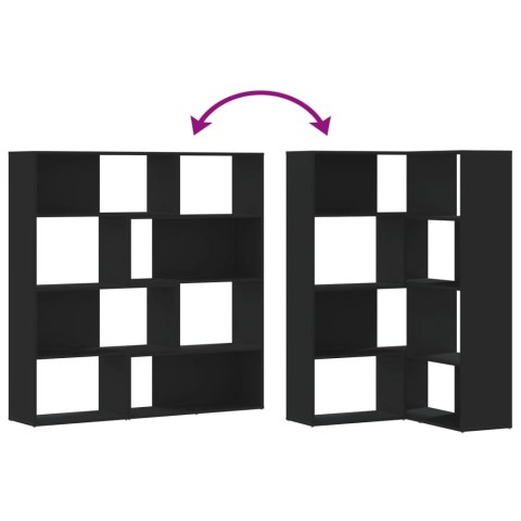 4-poziomowy regał narożny, czarny, 85x85x140 cm Lumarko!