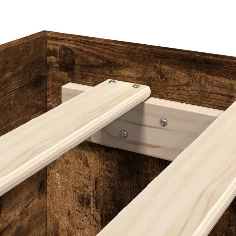 Rama łóżka z wezgłowiem, przydymiony dąb, 75x190 cm Lumarko!