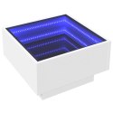 Stolik kawowy z LED, biały, 50x50x30cm, materiał drewnopochodny Lumarko!