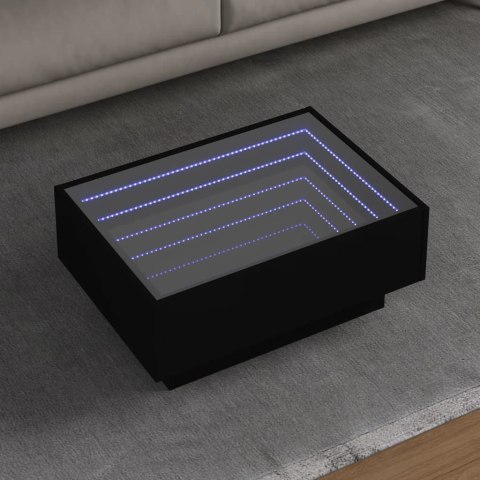 Stolik kawowy z LED, czarny 70x50x30cm, materiał drewnopochodny Lumarko!