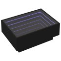 Stolik kawowy z LED, czarny 70x50x30cm, materiał drewnopochodny Lumarko!