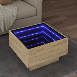 Stolik kawowy z LED, dąb sonoma, 50x50x30 cm Lumarko!