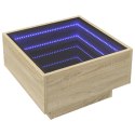 Stolik kawowy z LED, dąb sonoma, 50x50x30 cm Lumarko!