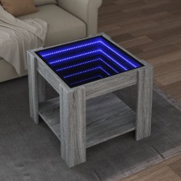 Stolik kawowy z LED, szary dąb sonoma, 53x53x45 cm Lumarko!