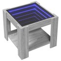 Stolik kawowy z LED, szary dąb sonoma, 53x53x45 cm Lumarko!