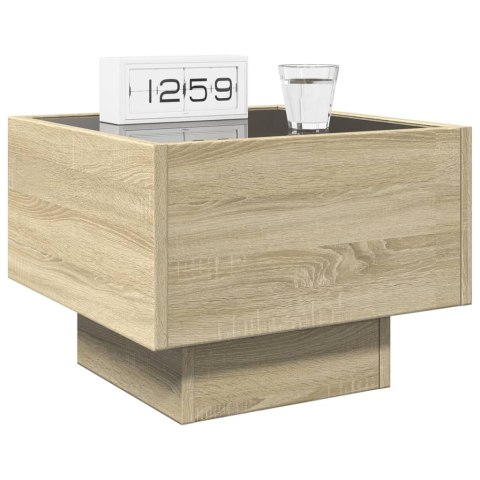 Stolik nocny z LED Infinity, dąb sonoma, 40x40x30 cm Lumarko!
