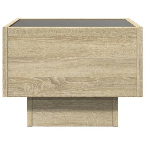 Stolik nocny z LED Infinity, dąb sonoma, 40x40x30 cm Lumarko!