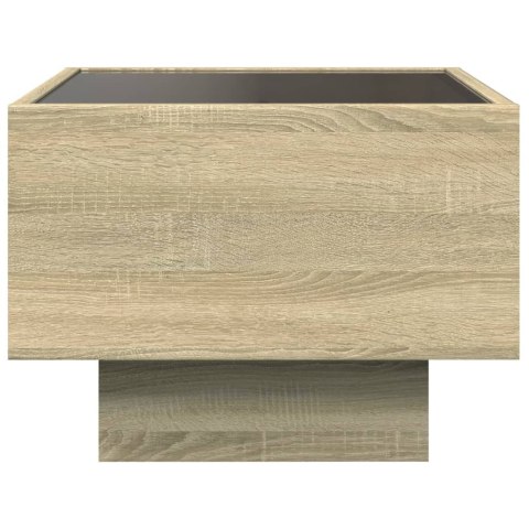 Stolik nocny z LED Infinity, dąb sonoma, 40x40x30 cm Lumarko!