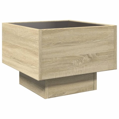 Stolik nocny z LED Infinity, dąb sonoma, 40x40x30 cm Lumarko!
