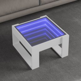 Stolik kawowy z LED Infinity, biały, 50x53x30 cm Lumarko!