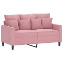 Sofa 2-osobowa, różowy, 120 cm, tapicerowana aksamitem Lumarko!