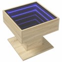 Stolik kawowy z LED, dąb sonoma, 50x50x45 cm Lumarko!