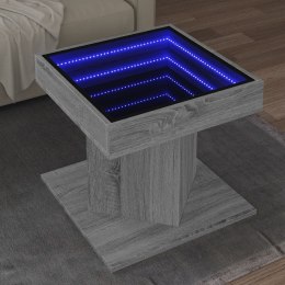 Stolik kawowy z LED, szary dąb sonoma, 50x50x45 cm Lumarko!