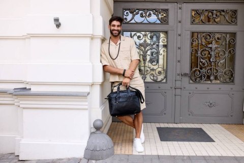 Gustowna torba na laptopa do 14 cali wykonana ze skóry ekologicznej Lumarko!