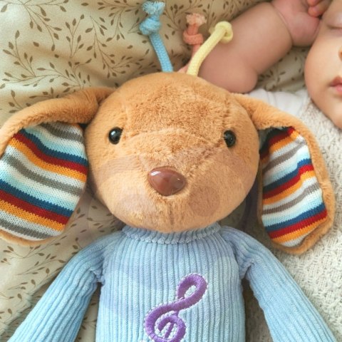 BABY Interaktywny Piesek Przytulanka z Dźwiękiem i Światłem Lek Lumarko!