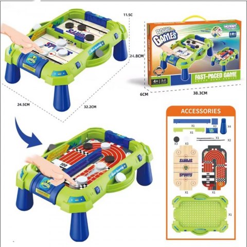 Gra Zręcznościowa 2w1 Mini Hokej Wyścigi Lek Lumarko!