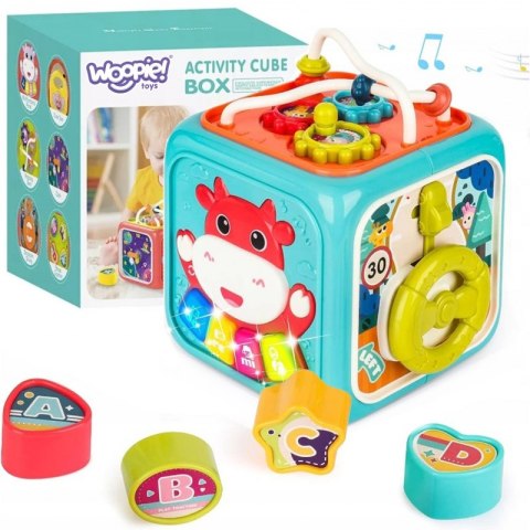 WOOPIE Interaktywna Kostka Sensoryczna Edukacyjna Montessori Sorter 6w1 Lek