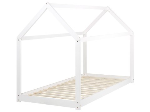 Łóżko dziecięce domek drewniane 90 x 200 cm białe TOSSE