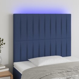 Zagłówek do łóżka z LED, niebieski, 100x5x118/128 cm, tkanina  Lumarko!