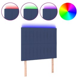 Zagłówek do łóżka z LED, niebieski, 100x5x118/128 cm, tkanina  Lumarko!