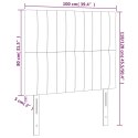 Zagłówek do łóżka z LED, niebieski, 100x5x118/128 cm, tkanina  Lumarko!
