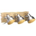 Industrialna lampa ścienna, srebrna, 68x23cm, E27, drewno mango  Lumarko!