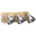 Industrialna lampa ścienna, srebrna, 68x23cm, E27, drewno mango  Lumarko!