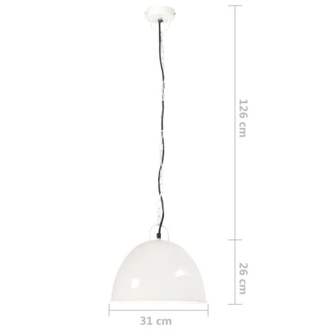 Industrialna lampa wisząca, 25 W, biała, okrągła, 31 cm, E27 Lumarko!