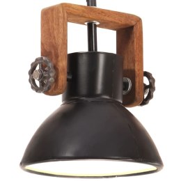 Industrialna lampa wisząca, 25 W, czarna, okrągła, 19 cm, E27  Lumarko!