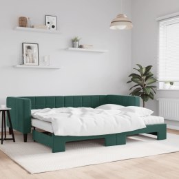 Sofa rozsuwana z materacami, ciemnozielona, 90x200 cm, aksamit  Lumarko!