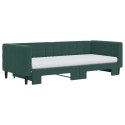 Sofa rozsuwana z materacami, ciemnozielona, 90x200 cm, aksamit  Lumarko!
