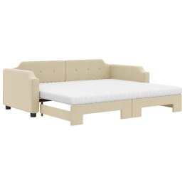 Sofa rozsuwana z materacami, kremowa, 90x200 cm, tkanina  Lumarko!