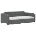 Sofa rozsuwana z szufladami, ciemnoszara, 90x200 cm, tkanina  Lumarko!