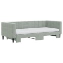 Sofa rozsuwana z materacami, jasnoszara, 90x200 cm, aksamit  Lumarko!