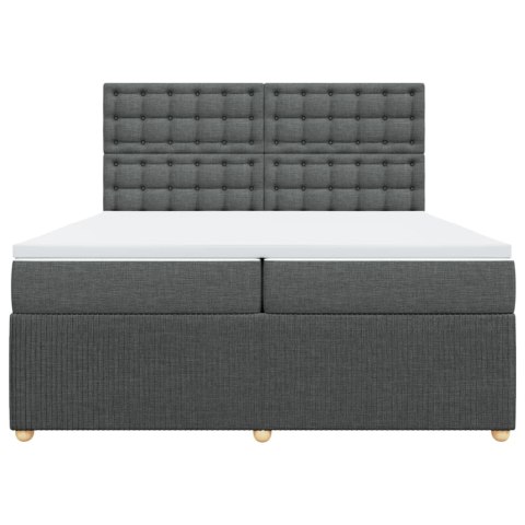 Łóżko kontynentalne z materacem, ciemnoszara tkanina 200x200 cm  Lumarko!