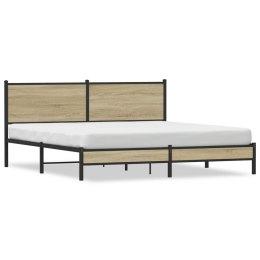 Metalowa rama łóżka, bez materaca, dąb sonoma, 183x213 cm Lumarko!