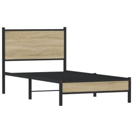 Metalowa rama łóżka, bez materaca, dąb sonoma, 90x200 cm Lumarko!