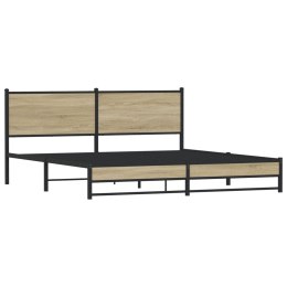 Metalowa rama łóżka, bez materaca, dąb sonoma, 160x200 cm Lumarko!