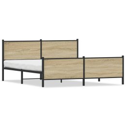 Metalowa rama łóżka, bez materaca, dąb sonoma, 183x213 cm Lumarko!