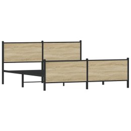 Metalowa rama łóżka, bez materaca, dąb sonoma, 183x213 cm Lumarko!
