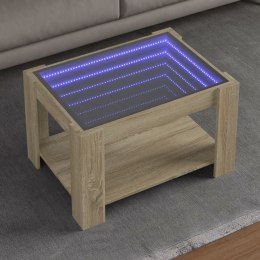 Stolik kawowy z LED, dąb sonoma, 73x53x45 cm  Lumarko!