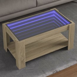 Stolik kawowy z LED, dąb sonoma, 93x53x45 cm  Lumarko!