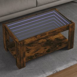 Stolik kawowy z LED, opalany dąb, 93x53x45 cm  Lumarko!