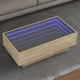 Stolik kawowy z LED, dąb sonoma, 90x50x30 cm  Lumarko!