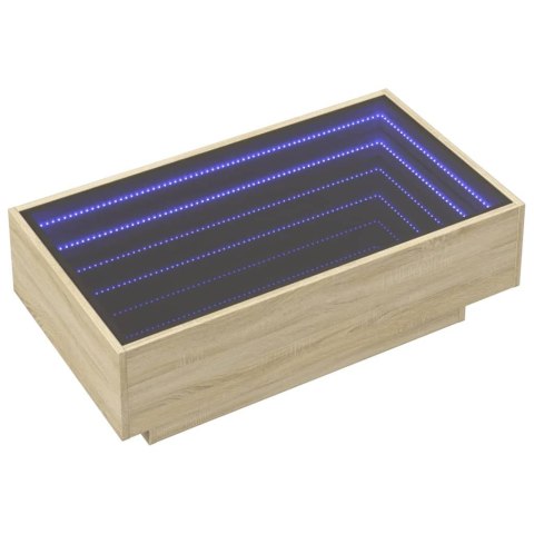 Stolik kawowy z LED, dąb sonoma, 90x50x30 cm  Lumarko!