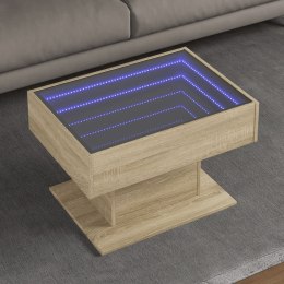 Stolik kawowy z LED, dąb sonoma, 70x50x45 cm  Lumarko!