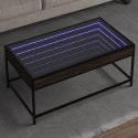 Stolik kawowy z LED Infinity, brązowy dąb, 90x50x41 cm  Lumarko!